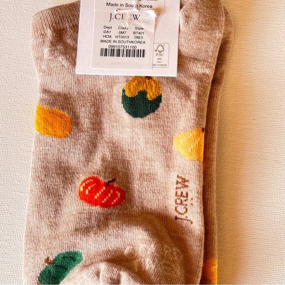 J.Crew Women's Fall Theme Multi-Color Pumpkin Ankle Socks One Size NWT - Picture 1 of 5